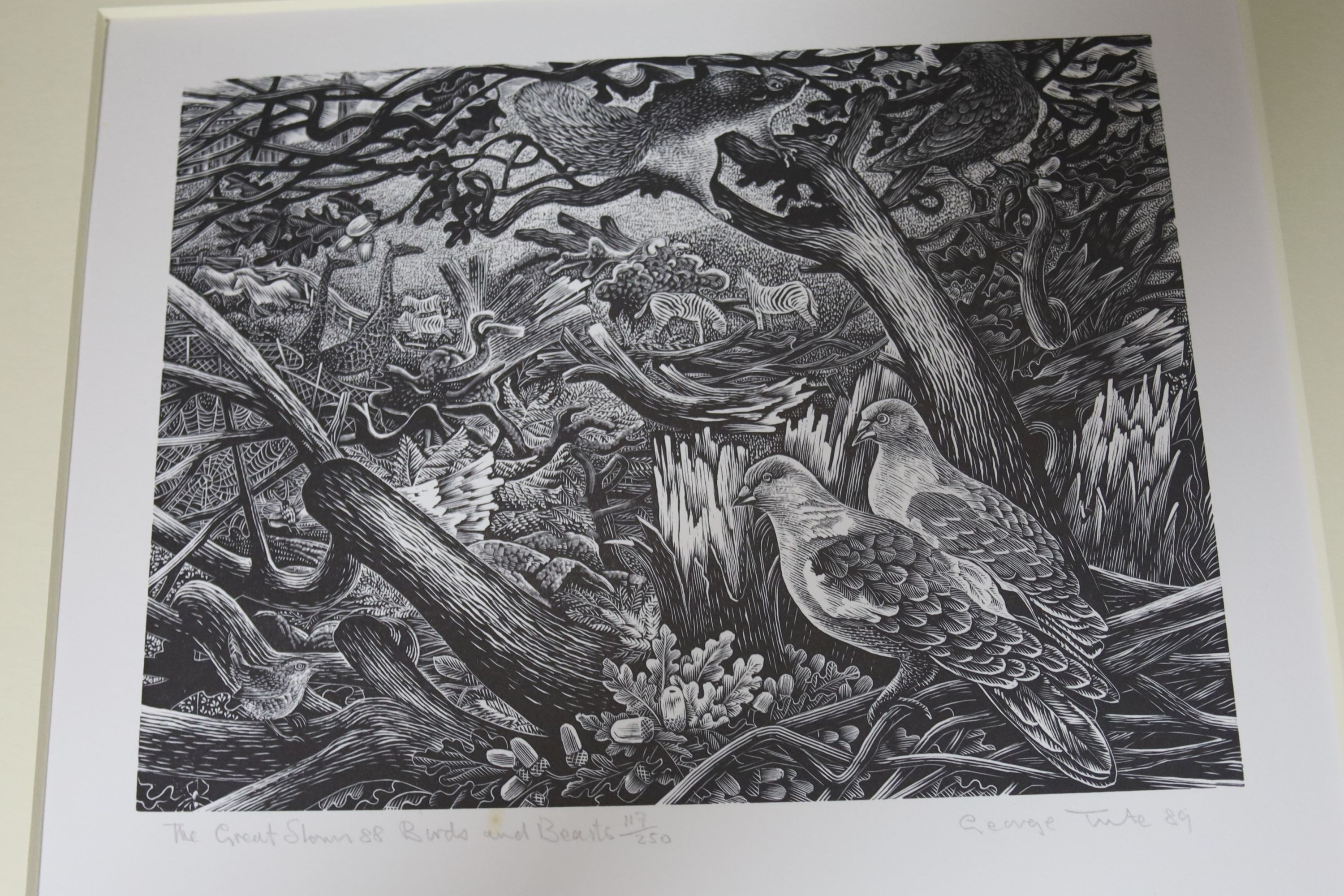 Society of Wood Engravers. Great Storm (The) of October 1987 and its aftermath: Five Wood Engravings..., number 117 of 250 copies